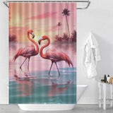 Add a touch of tropical paradise to your bathroom with the Ocean Beach Flamingo Shower Curtain from Cotton Cat.
