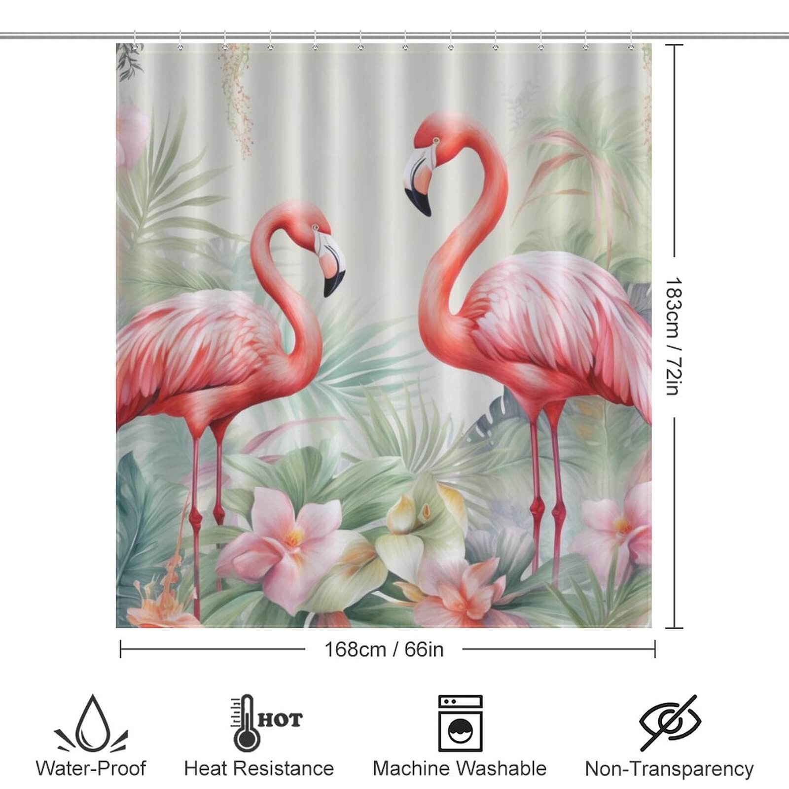 Cotton Cat Tropical flamingo shower curtain.
