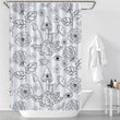 Boho Mushroom Flower Shower Curtain, Retro Flower Eye Waterproof Curtain with Hooks, Home Decoration, Bathroom Decoration Gifts