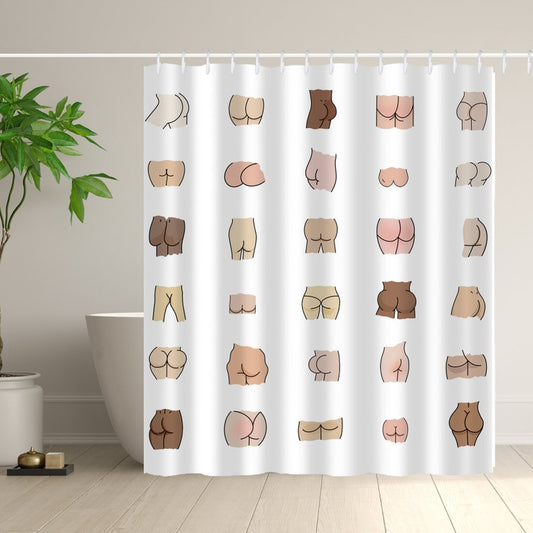 Rideau de douche humoristique avec fesses, rideau de douche avec crochets, rideau de salle de bain hilarant, rideau de salle de bain imperméable, décoration de chambre 