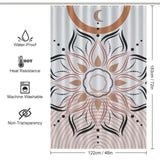 Elevate your bathroom decor with this mesmerizing Boho Mandala Shower Curtain-Cottoncat by Cotton Cat, featuring a stunning mandala design.