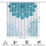 A waterproof shower curtain with a Blue Mandala design from Cotton Cat.