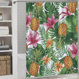 Elevate your bathroom decor with this vibrant Tropical Pineapple Shower Curtain-Cottoncat adorned with pineapples and lilies. Experience a refreshing burst of style and luxury every time you enter your bathroom with our exquisite Cotton Cat.