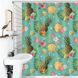 Transform your bathroom into a tropical paradise with this Floral Pineapple Shower Curtain-Cottoncat from Cotton Cat.