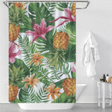 Transform your bathroom into a tropical oasis with the Tropical Pineapple Shower Curtain by Cotton Cat. Featuring a delightful pattern of pineapples and lilies, it is the perfect addition to elevate your bathroom decor.
