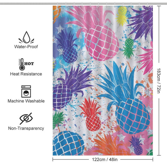 Colorful Pineapple Shower Curtain-Cottoncat - perfect bathroom décor.