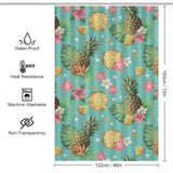 Transform your bathroom into a tropical paradise with a Floral Pineapple Shower Curtain by Cotton Cat.