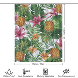 Elevate your bathroom decor with this Tropical Pineapple Shower Curtain-Cottoncat from Cotton Cat featuring vibrant pineapples and elegant lilies.