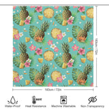 Transform your bathroom into a tropical paradise with this Floral Pineapple Shower Curtain-Cottoncat adorned with vibrant lemons by Cotton Cat.