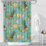 Transform your bathroom into a beachy oasis with this Floral Pineapple Shower Curtain-Cottoncat from Cotton Cat. Enjoy the tropical paradise vibes it brings to your space.
