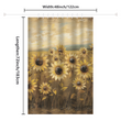 Introducing the Rustic Retro Sunflowers Shower Curtain-Cottoncat by Cotton Cat. This charming farmhouse decor piece, measuring 48 inches (122 cm) wide and 72 inches (183 cm) long, showcases a field of sunflowers under a cloudy sky. Perfect for adding vintage flair to your bathroom!