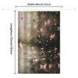 The Cotton Cat Pink Butterfly Flying over Forest Water Shower Curtain features pink butterflies over a dark backdrop with water ripples, measuring 48 inches wide by 72 inches long. This elegant nature bathroom decor adds a touch of serenity and charm to any bathroom.