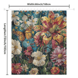 Give your bathroom a refreshing makeover with the Cotton Cat Colorful Blue Butterfly Garden Shower Curtain. This vibrant curtain features a stunning garden of colorful flowers and butterflies, and measures 66 inches (168 cm) wide by 72 inches (183 cm) long, making it perfect for enlivening any space.