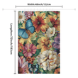 Introducing the Cotton Cat Artistic Painting Colorful Butterfly Garden Shower Curtain! This vibrant shower curtain showcases an array of colorful flowers and butterflies. Made with water-resistant fabric, it measures 48 inches wide by 72 inches long (122 cm by 183 cm).