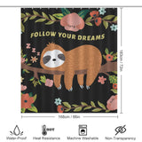 Waterproof Sleeping Sloth Shower Curtain by Cotton Cat for dreamers seeking bathroom decor.