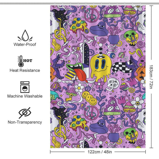 An image of a Psychedelic Trippy Shower Curtain-Cottoncat blanket by Cotton Cat.