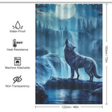 Add a touch of wilderness to your bathroom decor with this Howling Wolf Shower Curtain from Cotton Cat.