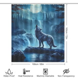 Howling Wolf Shower Curtain-Cottoncat by Cotton Cat.