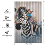 A Floral Zebra Shower Curtain-Cottoncat featuring a watercolor zebra design.