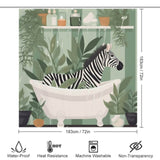A picture of a Funny Zebra Shower Curtain-Cottoncat in a waterproof bathtub.