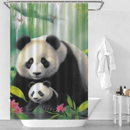 Beautify your bathroom with a charming Cotton Cat panda bear shower curtain. Perfect for a baby shower or any panda enthusiast, this 3D Cute Panda Shower Curtain-Cottoncat adds an adorable touch to your bathroom decor.