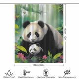 Enhance your bathroom decor with this adorable 3D Cute Panda Shower Curtain-Cottoncat featuring a charming panda bear and cub from the brand Cotton Cat.
