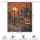 This SEO-optimized Pumpkin Halloween Shower Curtain, Cottoncat brand, features a delightful 90s-style design, complete with pumpkins and bats. The waterproof curtain ensures durability and long-lasting use.