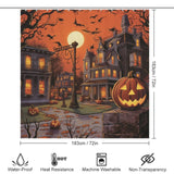 Get into the spooky spirit with this 90s-style Cotton Cat Pumpkin Halloween Shower Curtain. Featuring a delightful design of pumpkins and bats, this waterproof curtain is perfect for adding a festive touch to your.