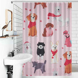 Christmas cute dog kids shower curtain