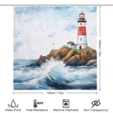 Coastal red top lighthouse shower curtain 72*72in