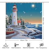Coastal sunset lighthouse shower curtain 72*72in