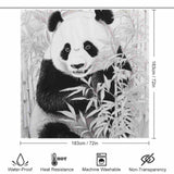 An adorable Funny Cute Panda Shower Curtain from Cotton Cat in a bamboo forest.