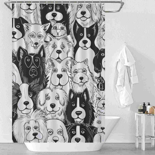Funny cute Cartoon dog shower curtain