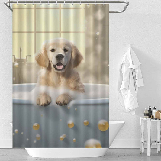 Funny dog shower curtain