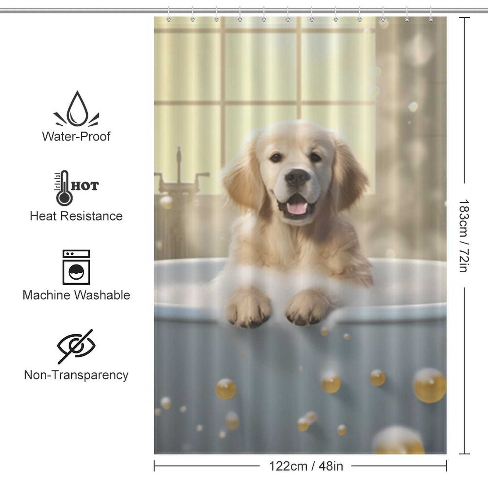 Funny dog shower curtain