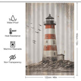 Rustic lighthouse shower curtain 48*72in