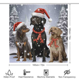 Winter dog christmas shower curtain