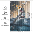 Corgi Shark Shower Curtain-Cottoncat - Cottoncat