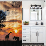 Giraffe Shadow Shower Curtain-Cottoncat - Cottoncat