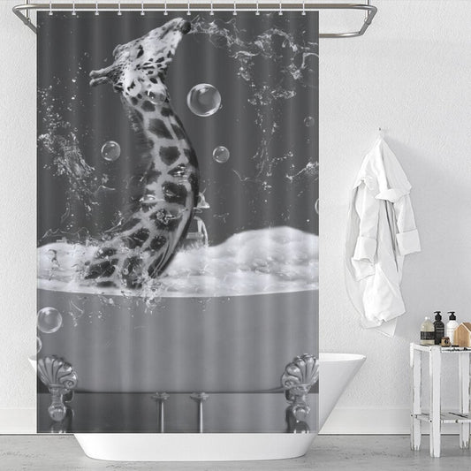 Giraffe Squirting Water Shower Curtain - Cottoncat