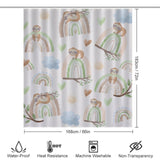 A Cotton Cat Sloth Rainbow Shower Curtain, creating a calming oasis with rainbows.