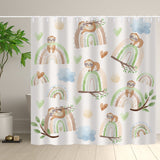 Create a calming oasis in your bathroom with this waterproof Sloth Rainbow Shower Curtain-Cottoncat featuring adorable sloths and vibrant rainbows from the Cotton Cat brand.